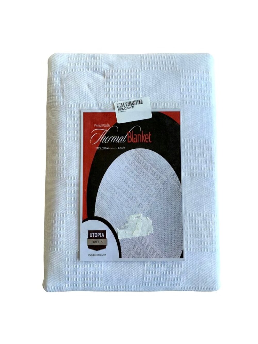 White Cotton Thermal Blanket Waffle Weave Queen Full Size